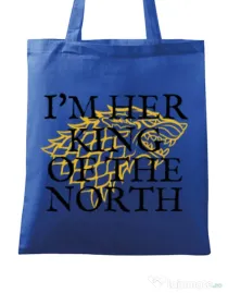 Sacosa din panza Her king of the north Albastru regal