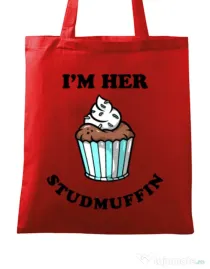 Sacosa din panza Her studmuffin Rosu