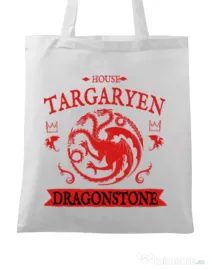 Sacosa din panza House Targaryen Alb