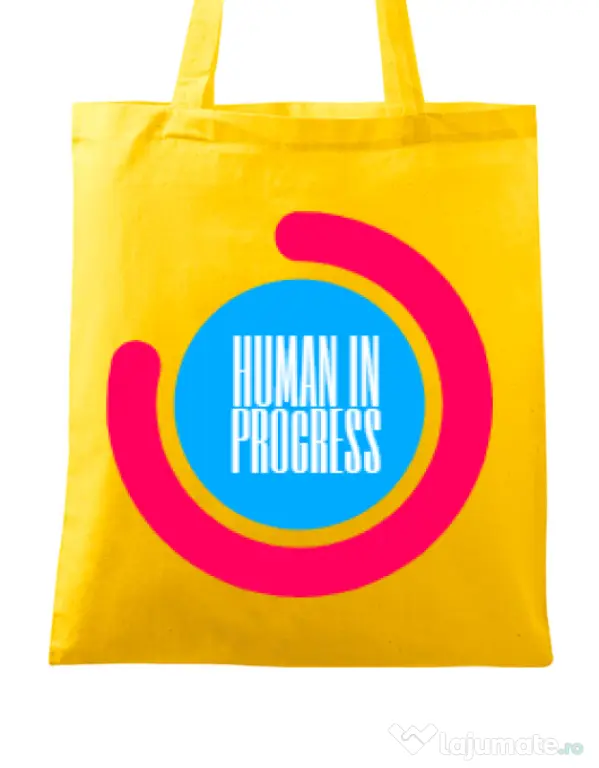 Sacosa din panza Human in progress Galben