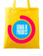 Sacosa din panza Human in progress Galben
