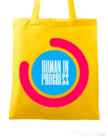 Sacosa din panza Human in progress Galben