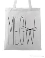Sacosa din panza I am a cat Alb
