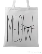 Sacosa din panza I am a cat Alb