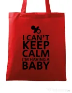 Sacosa din panza I am having a baby Rosu
