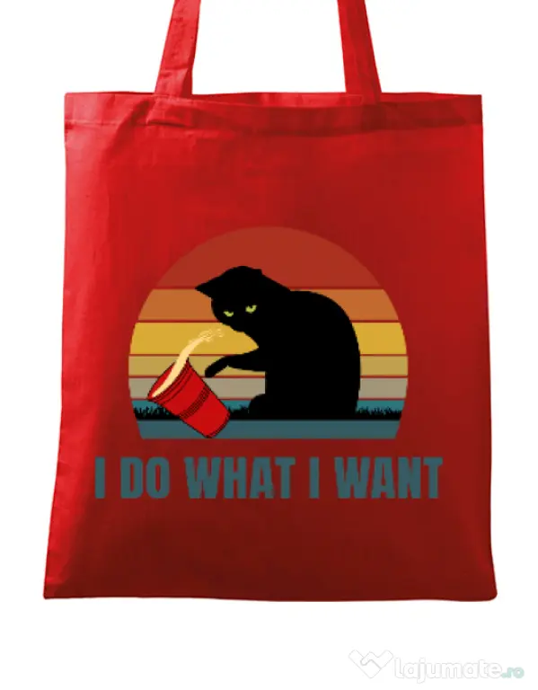 Sacosa din panza I do what i want Rosu