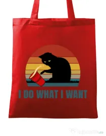 Sacosa din panza I do what i want Rosu