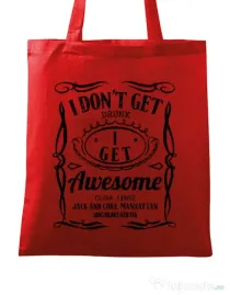 Sacosa din panza I get awesome Rosu