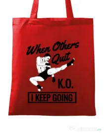 Sacosa din panza I keep going Rosu