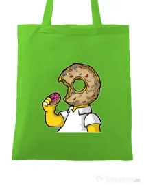 Sacosa din panza I Like Donut Verde mar
