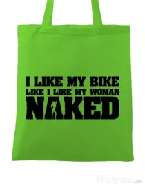 Sacosa din panza I like my bike Verde mar