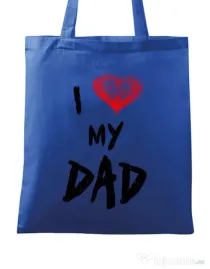 Sacosa din panza I love my dad Albastru regal