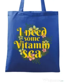 Sacosa din panza I need some vitamin sea Albastru regal