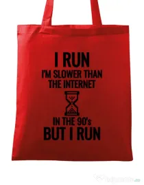 Sacosa din panza I run Rosu