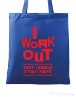 Sacosa din panza I work out Albastru regal