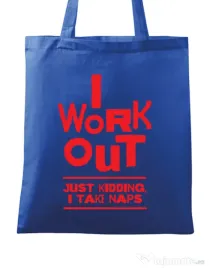 Sacosa din panza I work out Albastru regal