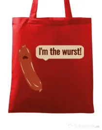 Sacosa din panza I’m the wurst Rosu