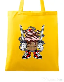 Sacosa din panza Ice Cream Ninja Galben