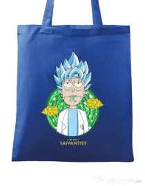 Sacosa din panza I'm just saiyantist Albastru regal