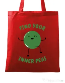 Sacosa din panza Inner peas Rosu