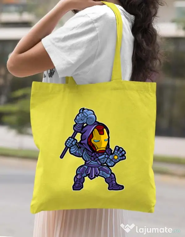 Sacosa din panza Iron Skeletor Galben