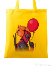Sacosa din panza IT is Deadpool Galben
