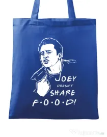 Sacosa din panza Joey doesnt share food Albastru regal