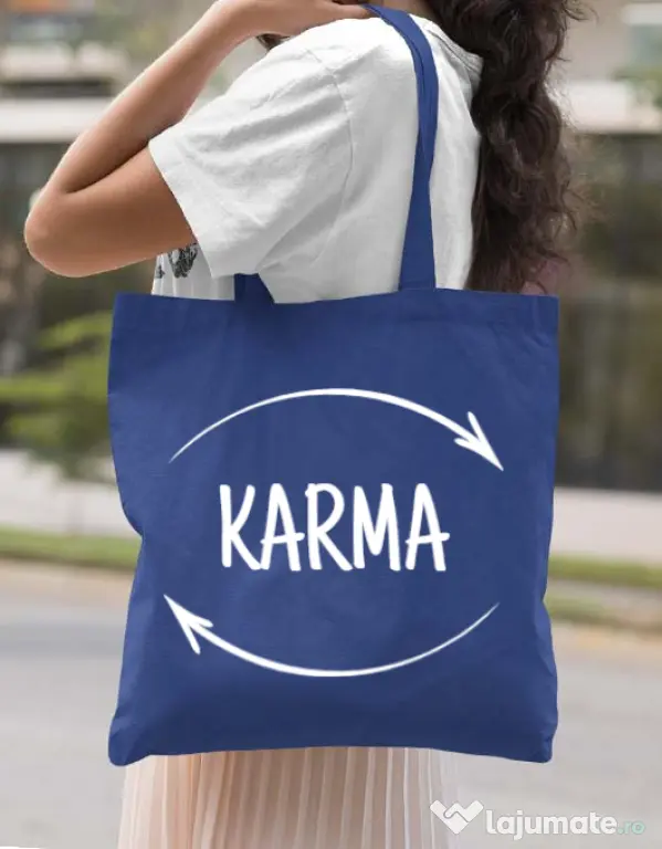 Sacosa din panza Karma Albastru regal