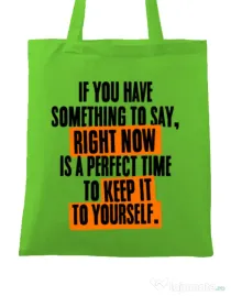 Sacosa din panza Keep it to yourself Verde mar