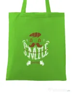 Sacosa din panza Keep smile everyday Verde mar