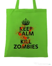 Sacosa din panza Kill zombies Verde mar