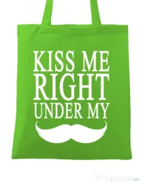 Sacosa din panza Kiss me right under Verde mar