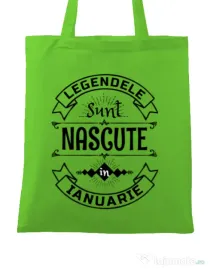 Sacosa din panza Legendele sunt nascute in Ianuarie Verde mar