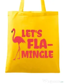 Sacosa din panza Let’s flamingle Galben
