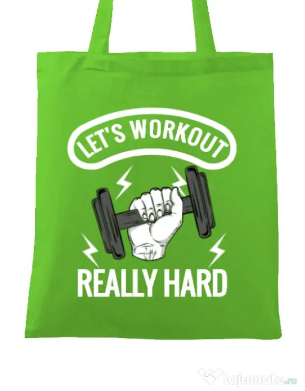 Sacosa din panza Let’s workout Verde mar