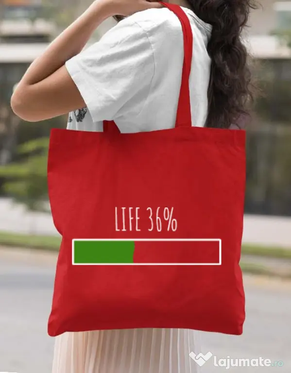 Sacosa din panza Life Rosu