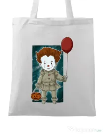 Sacosa din panza Little clown Alb
