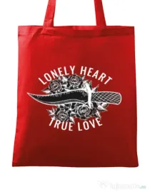 Sacosa din panza Lonely heart Rosu