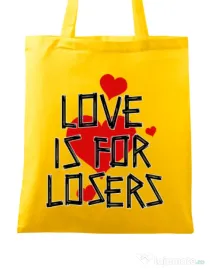 Sacosa din panza Love is for losers Galben