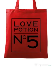 Sacosa din panza Love potion Rosu