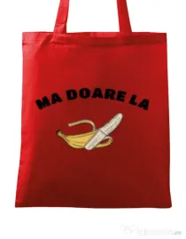 Sacosa din panza Ma doare Rosu
