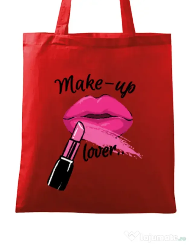 Sacosa din panza Make up lover Rosu