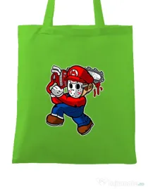 Sacosa din panza Mario Massacre Verde mar