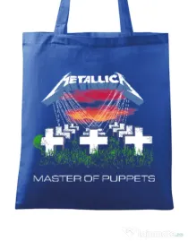 Sacosa din panza Master of puppets Albastru regal