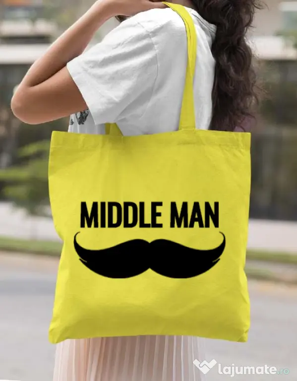 Sacosa din panza Middle man Galben