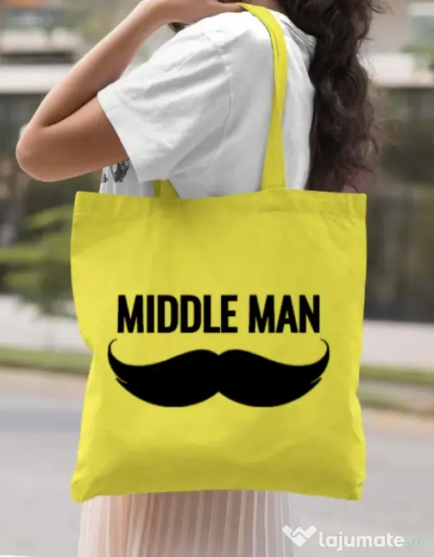 Sacosa din panza Middle man Galben