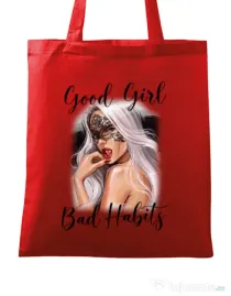 Sacosa din panza Mistress Rosu
