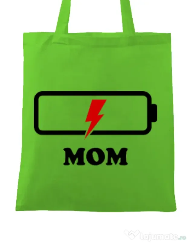 Sacosa din panza Mom battery Verde mar