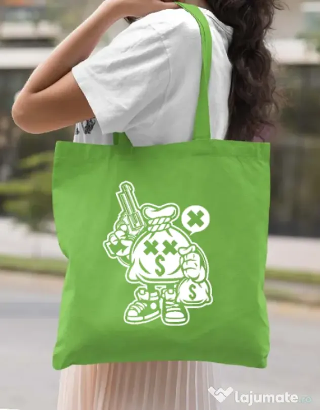 Sacosa din panza Money Takers Verde mar