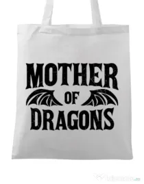 Sacosa din panza Mother of dragons 2 Alb